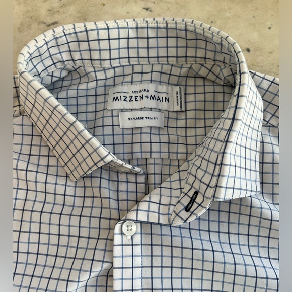 Mizzen + Main Shirt Men's Shirt Trim Fit Stretch Leeward windowpane XXL - Picture 2 of 3